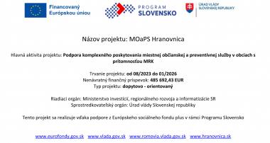 Informačný plagát - projekt MOaPS Hranovnica