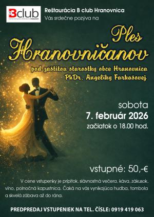 Plagát Ples Hranovničanov 2026