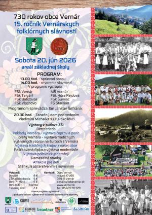 Plagát - 15. ročník Vernárskych folklórnych slávností